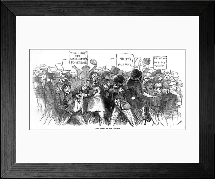 Framed Print : UNRULY HUSTINGS CROWD Framed Print : UNRULY HUSTINGS CROWD