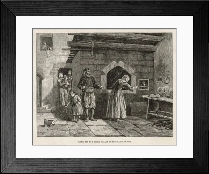 Framed Print : Baking / Greece / 1878 Framed Print : Baking / Greece / 1878