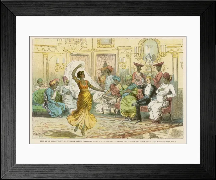 Framed Print : Dancer & Bombay Staff Framed Print : Dancer & Bombay Staff