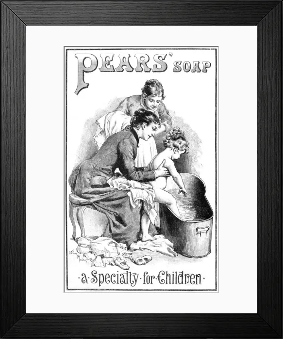 Framed Print : Advert for Pears soap 1887