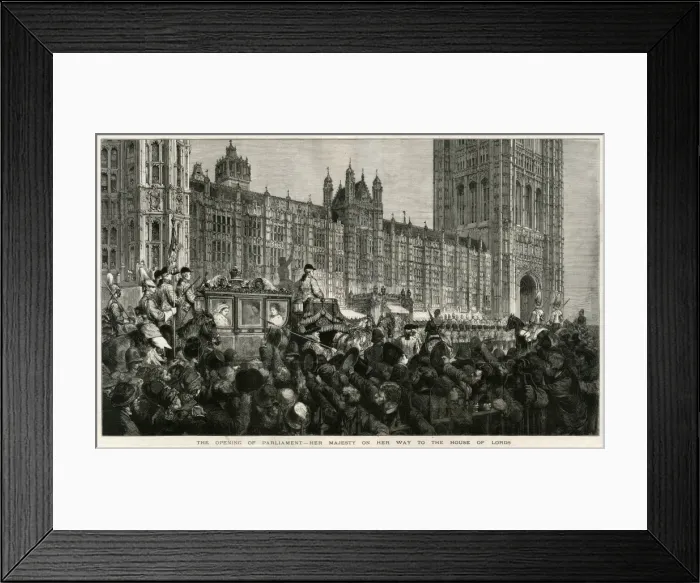 Framed Print : Queen Victoria opens Parliament 1880