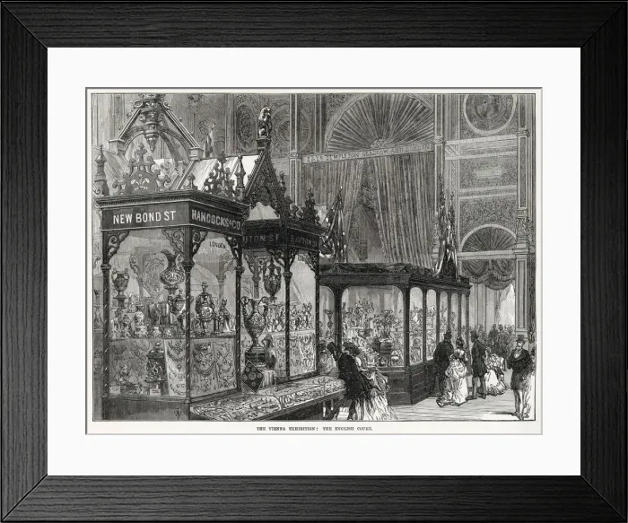 Framed Print : Interior of the temporary Vienna Universal Exhibition, showing the English court Framed Print : Interior of the temporary Vienna Universal Exhibition, showing the English court