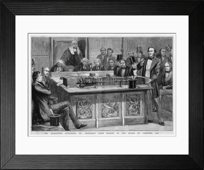 Framed Print : Disraeli  /  First Budget