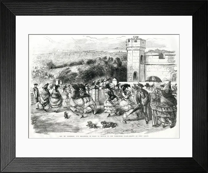 Framed Print : Rain on Yorkshire Coast 1856 Framed Print : Rain on Yorkshire Coast 1856