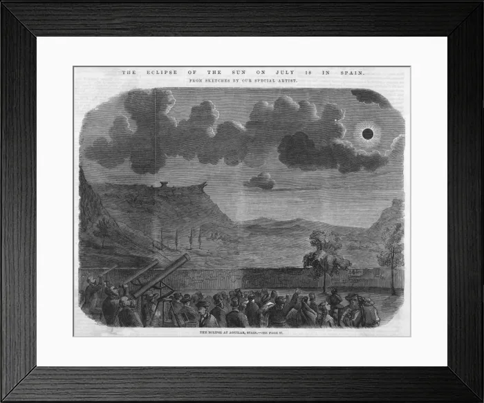 Framed Print : Solar Eclipse / Spain 1860 Framed Print : Solar Eclipse / Spain 1860