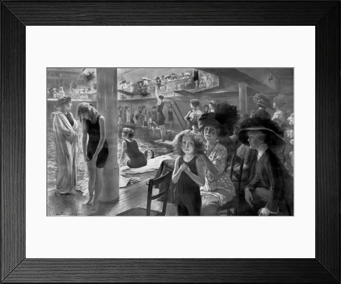 Framed Print : Swimming, Bath Club Framed Print : Swimming, Bath Club