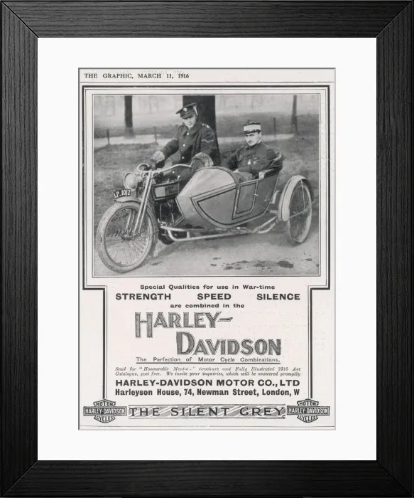 Framed Print : Harley Davidson Ad Framed Print : Harley Davidson Ad