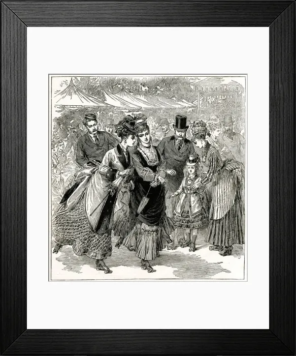 Framed Print : Roller skating in Brompton 1874