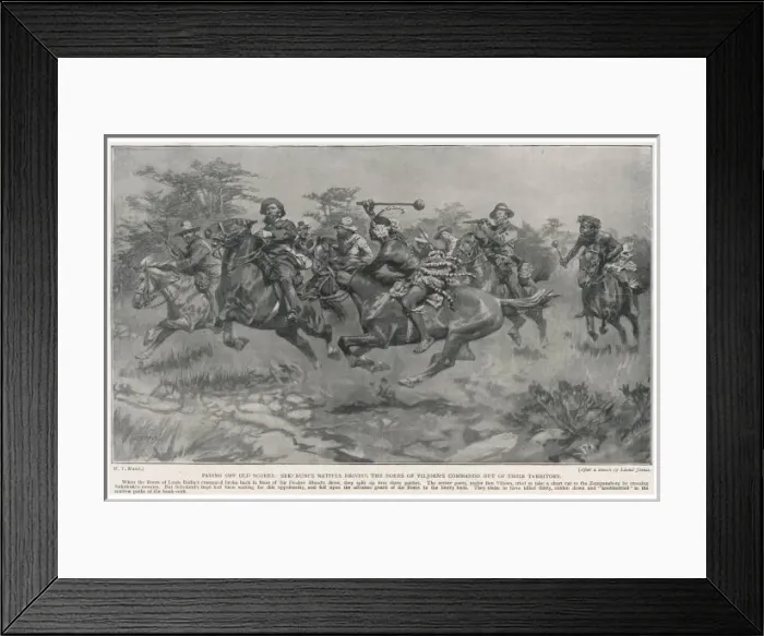 Framed Print : Boer War / Zulus in Action Framed Print : Boer War / Zulus in Action