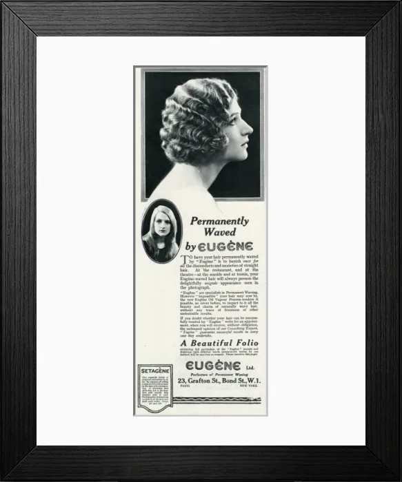Framed Print : Advert for Eugene permanant hair waving 1923 Framed Print : Advert for Eugene permanant hair waving 1923