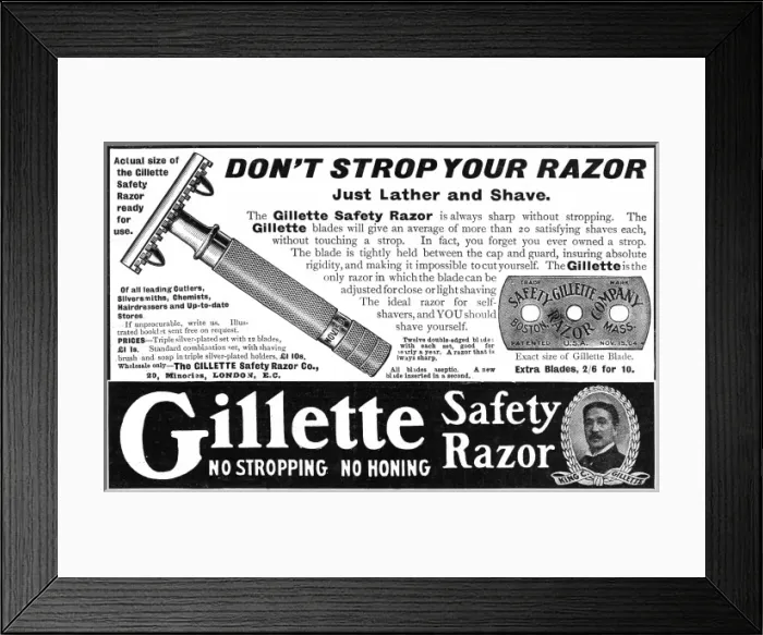 Framed Print : Gillette Safety Razor Framed Print : Gillette Safety Razor