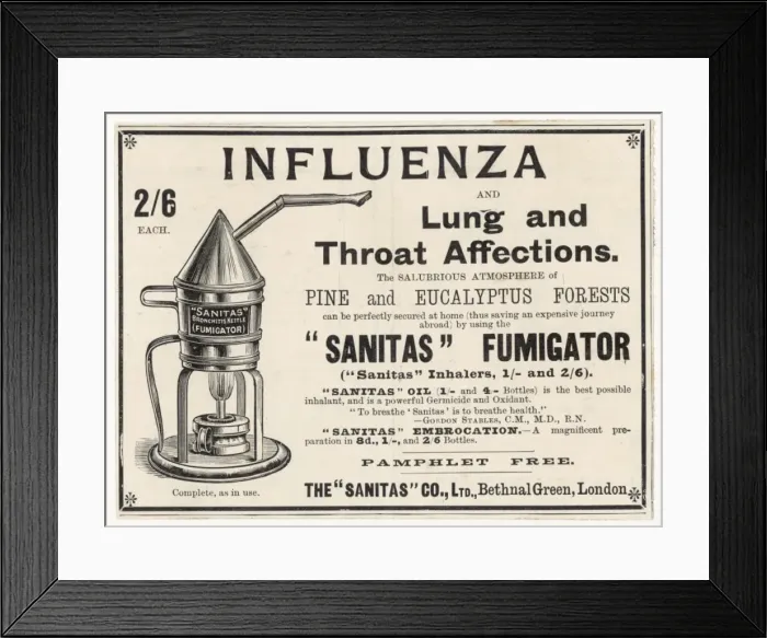 Framed Print : Influenza / Fumigator / 1900 Framed Print : Influenza / Fumigator / 1900