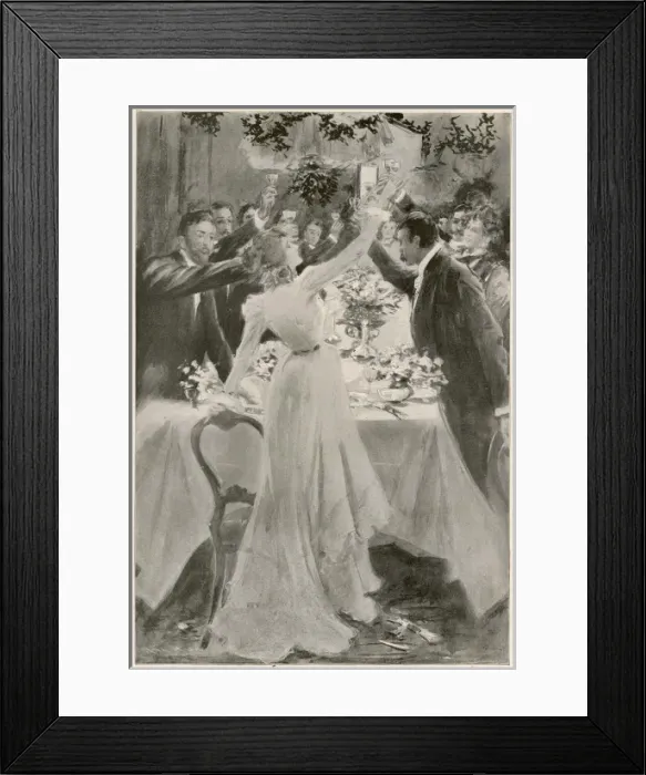 Framed Print : Festive Toast  /  Iln  /  1899