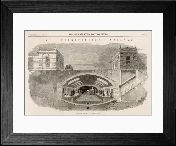 Framed Print : Baker Street Station Cross-section Framed Print : Baker Street Station Cross-section