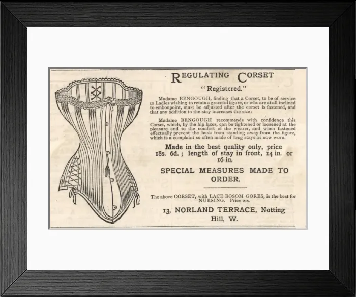 Framed Print : Corset Advert