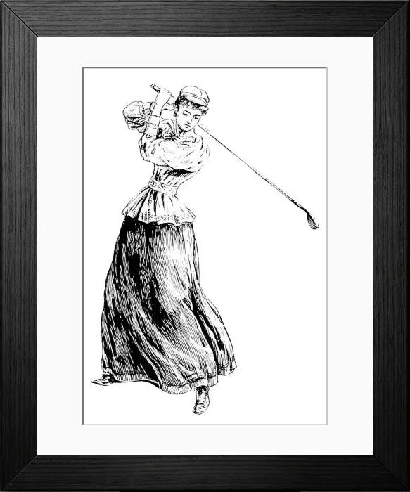 Framed Print : Golf / Lady Golfer 1890 Framed Print : Golf / Lady Golfer 1890