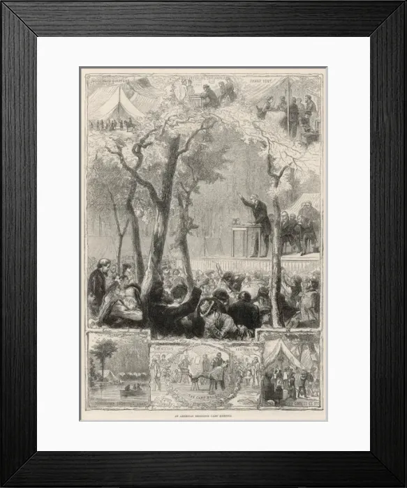Framed Print : American Revival Meeting
