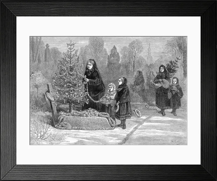 Framed Print : XMAS TREES ON GRAVE Framed Print : XMAS TREES ON GRAVE