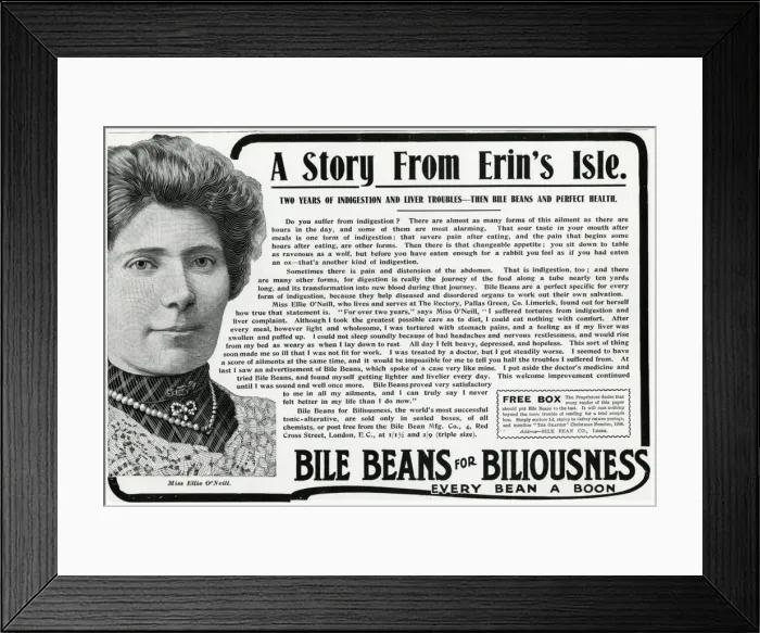 Framed Print : Advert  /  Bile Beans 1906
