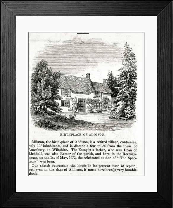 Framed Print : Addison / Birthplace Framed Print : Addison / Birthplace