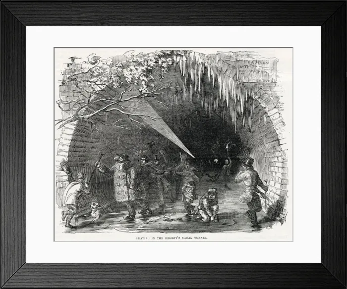 Framed Print : During the cold winter of February 1855, people were skating underground Framed Print : During the cold winter of February 1855, people were skating underground