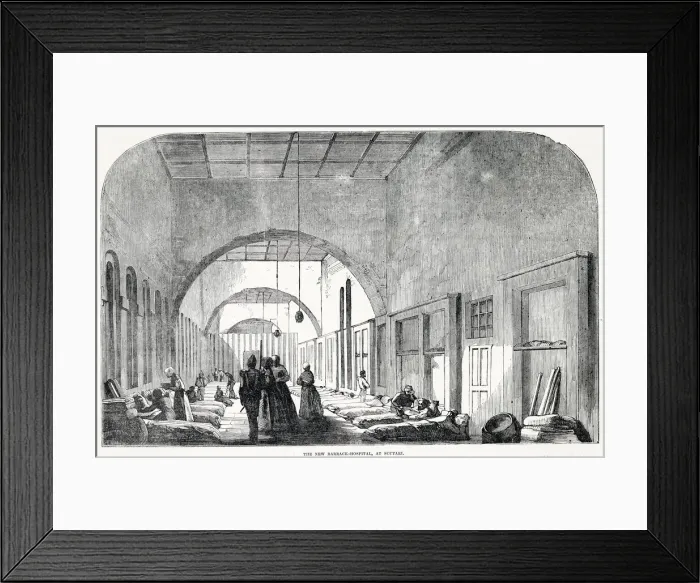 Framed Print : A ward in the new barrack hospital in Scutari Date: 1854