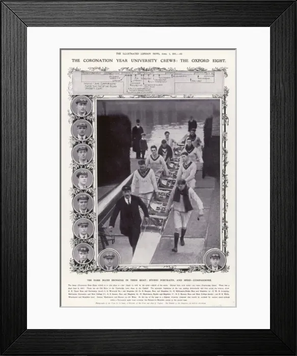 Framed Print : Oxford Boat Crew 1911 Framed Print : Oxford Boat Crew 1911