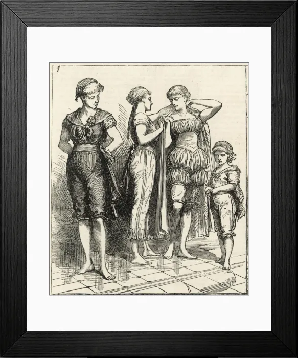 Framed Print : SWIMMING / LADIES / 1883 Framed Print : SWIMMING / LADIES / 1883