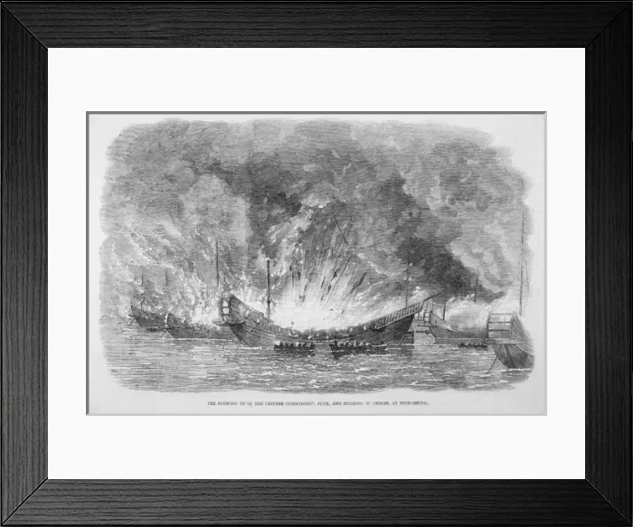 Framed Print : Taeping  /  Junks Destroyed