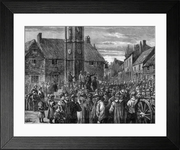 Framed Print : 1872  /  Farm Worker Meeting