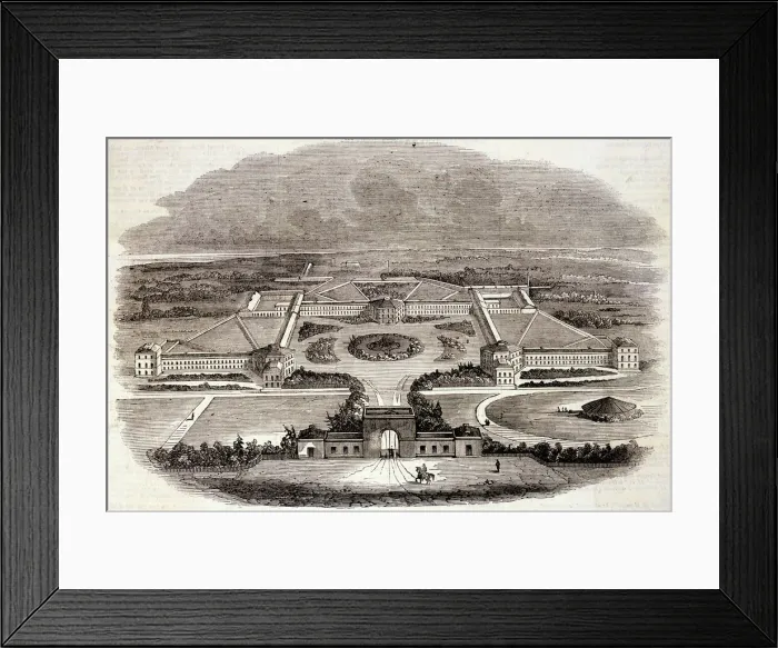 Framed Print : Asylum at Hanwell 1843 Framed Print : Asylum at Hanwell 1843