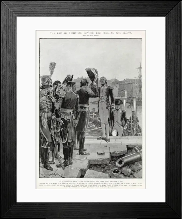 Framed Print : The French surrender to the British after the siege. Date: 4 September 1800 Framed Print : The French surrender to the British after the siege. Date: 4 September 1800