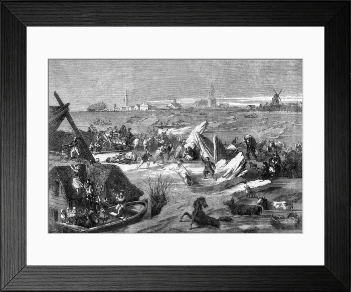 Framed Print : FLOODING IN HOLLAND / 1861 Framed Print : FLOODING IN HOLLAND / 1861
