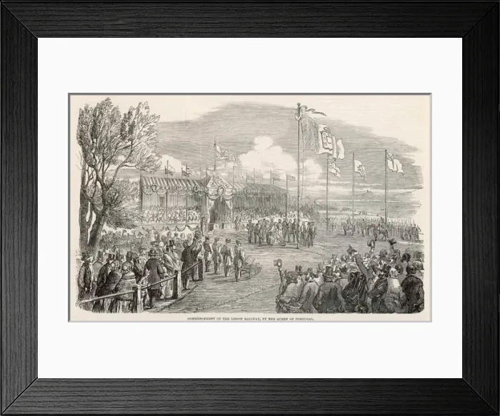 Framed Print : Lisbon Railway - 1853