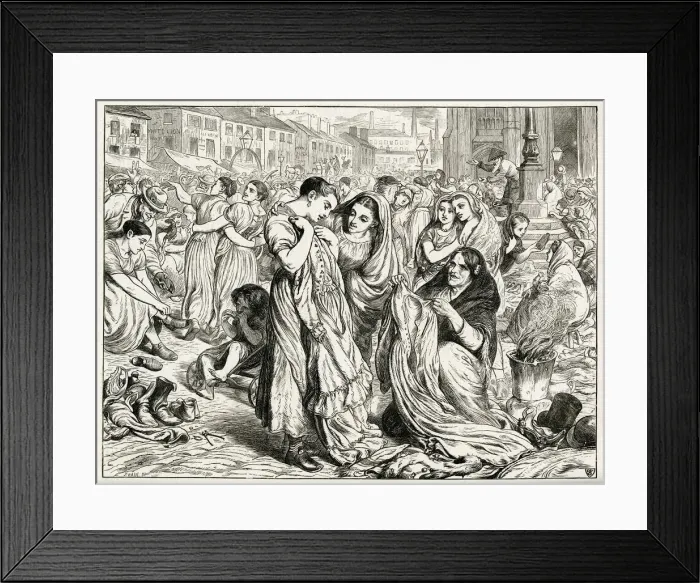 Framed Print : The old clothes market, camp field, Manchester 1870 Framed Print : The old clothes market, camp field, Manchester 1870