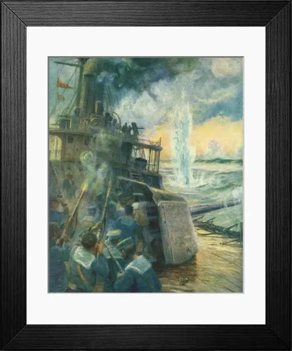 Framed Print : British Monitor Action