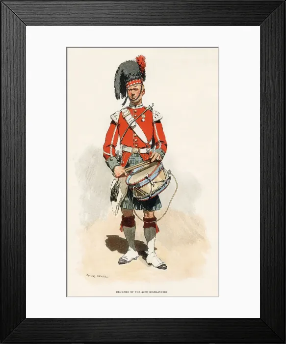 Framed Print : Drummer of the 42nd Highlanders Date: 1889 Framed Print : Drummer of the 42nd Highlanders Date: 1889