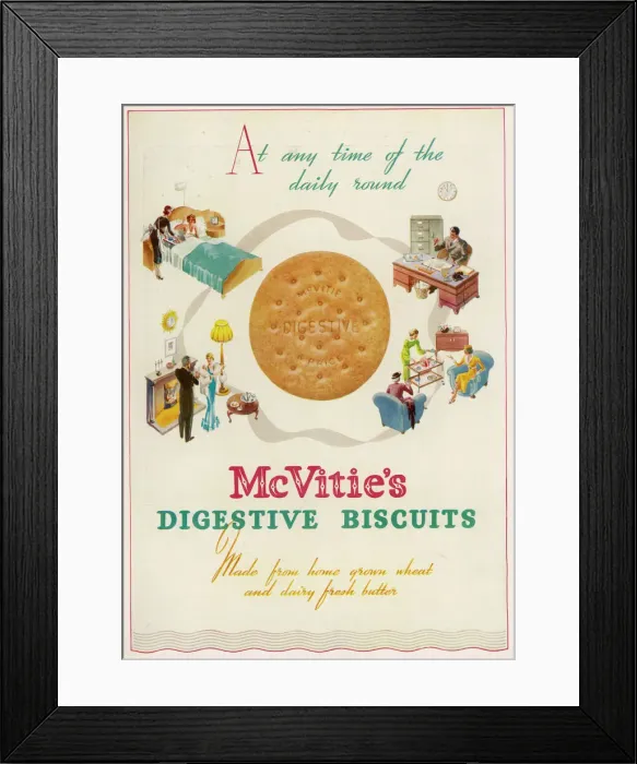 Framed Print : MCVITIEs DIGESTIVE 1936