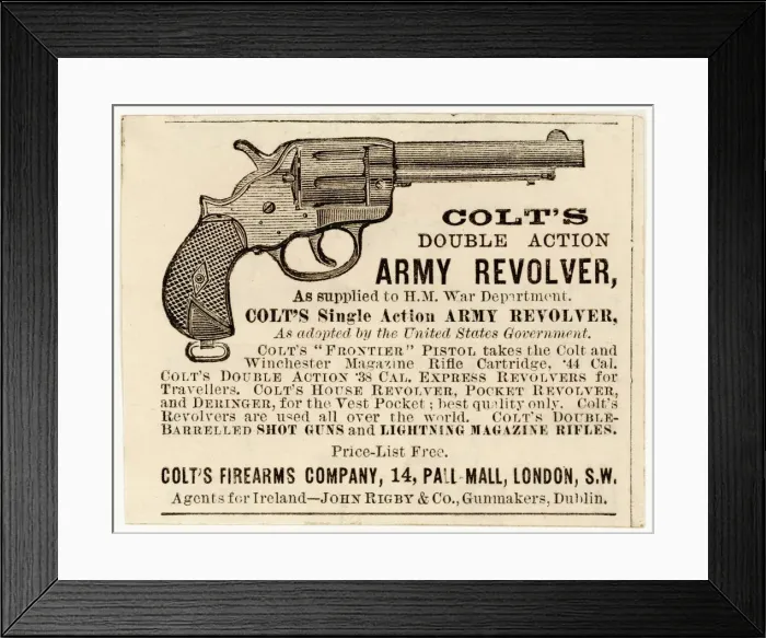 Framed Print : Colt Revolver 1886 Framed Print : Colt Revolver 1886