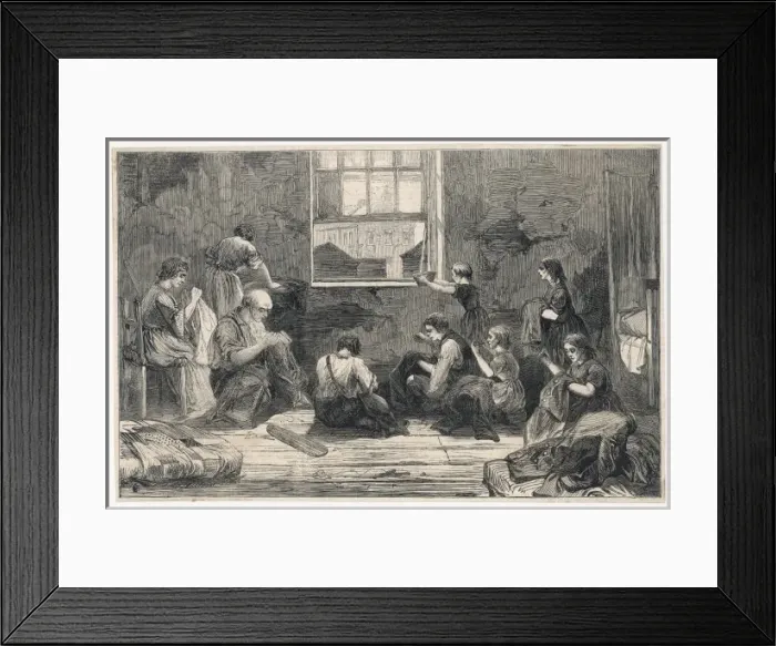 Framed Print : Tailors Work in Slum