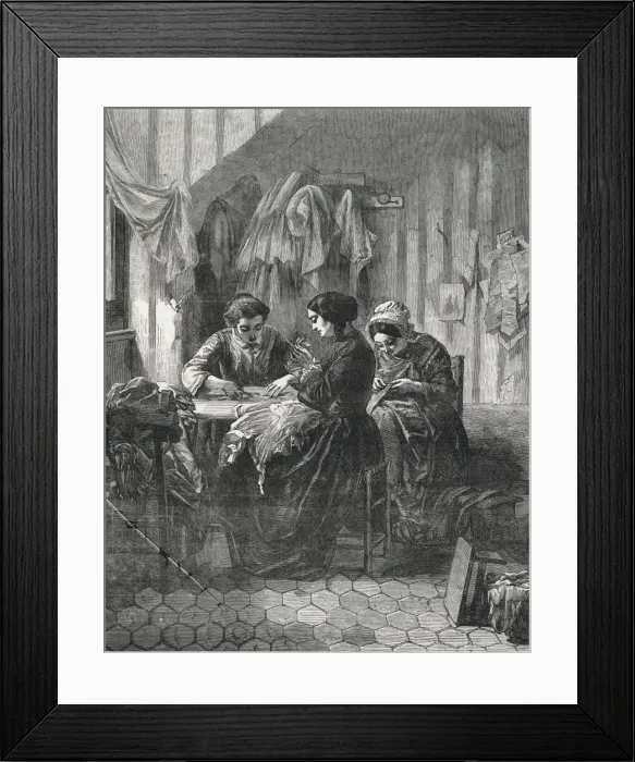 Framed Print : Needlewomen / Trayer / Iln Framed Print : Needlewomen / Trayer / Iln