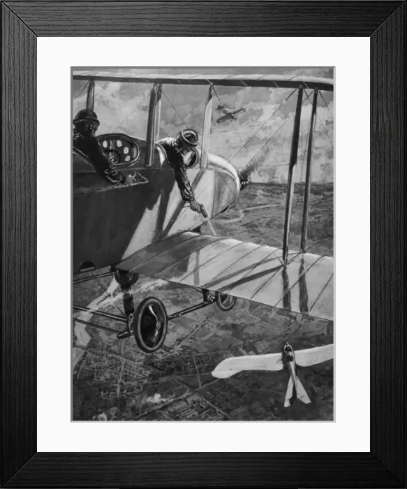 Framed Print : Be2 Versus Taube 1914 Framed Print : Be2 Versus Taube 1914