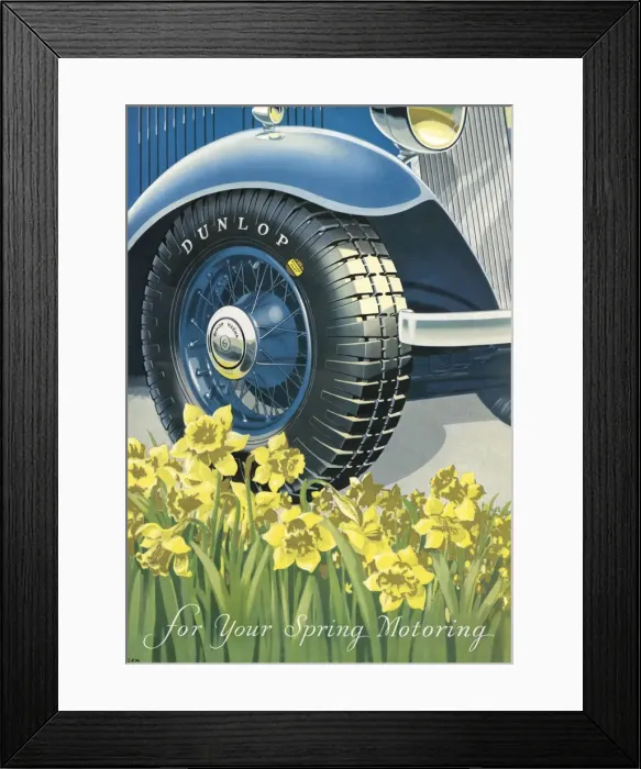 Framed Print : Dunlop Tyre Advert 1934 Framed Print : Dunlop Tyre Advert 1934