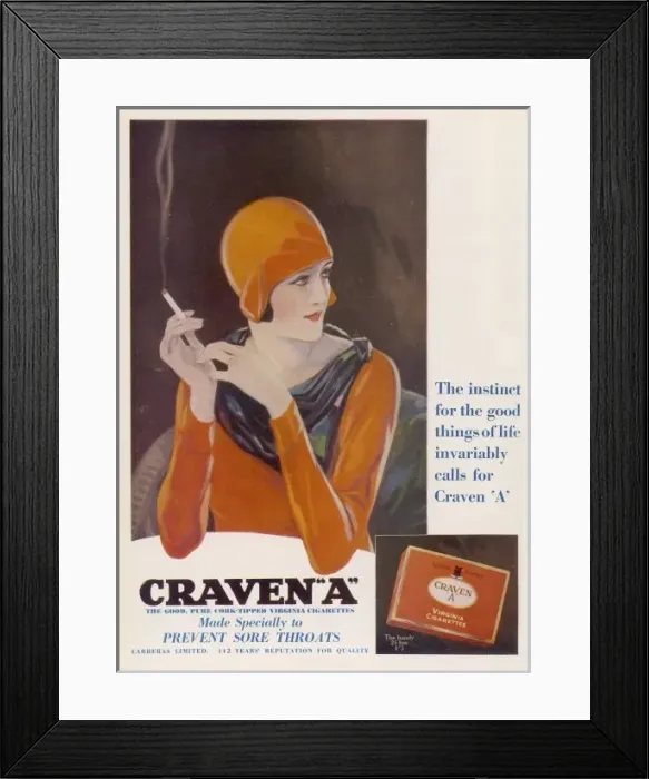 Framed Print : Craven Cigarettes Framed Print : Craven Cigarettes