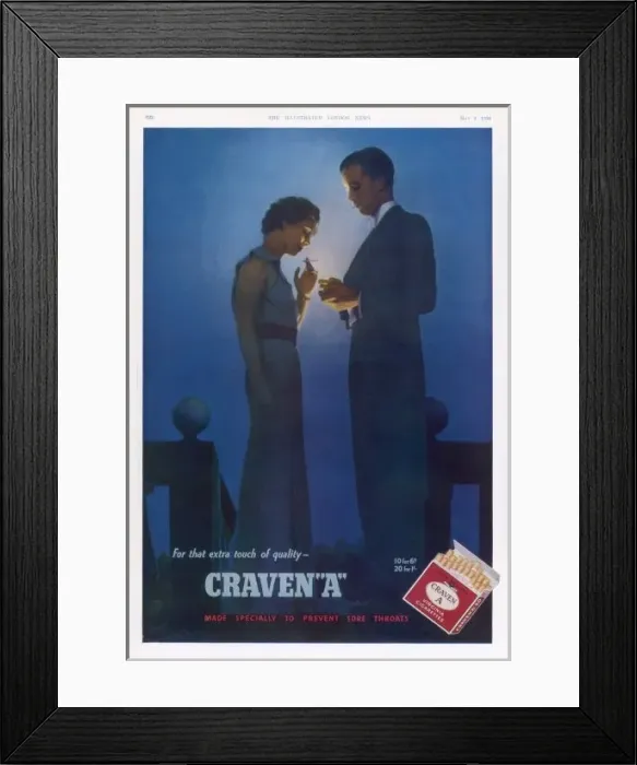 Framed Print : Craven Cigarettes