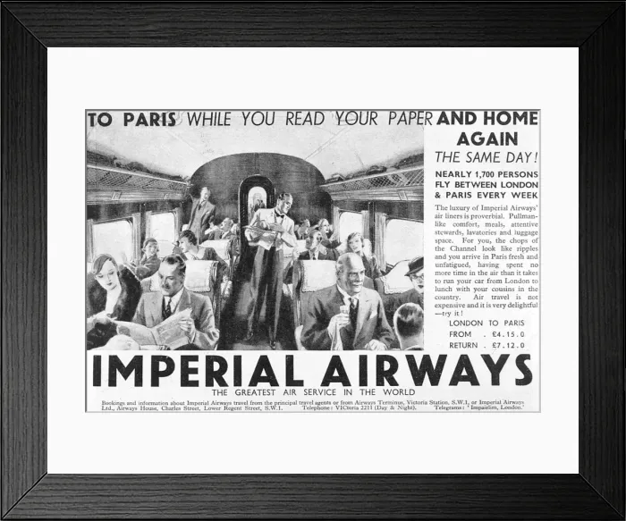 Framed Print : Advert / Air to Paris 1934 Framed Print : Advert / Air to Paris 1934