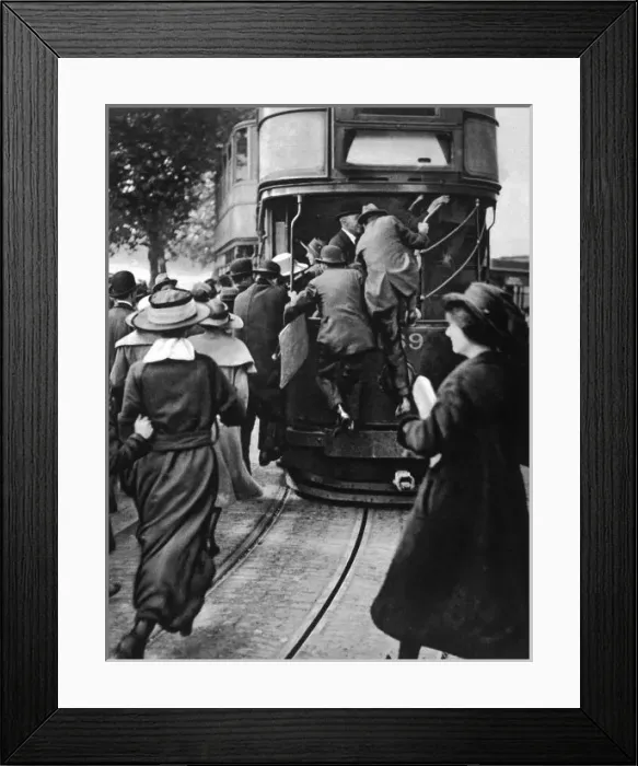 Framed Print : Rail Strike / Crowded Tram Framed Print : Rail Strike / Crowded Tram