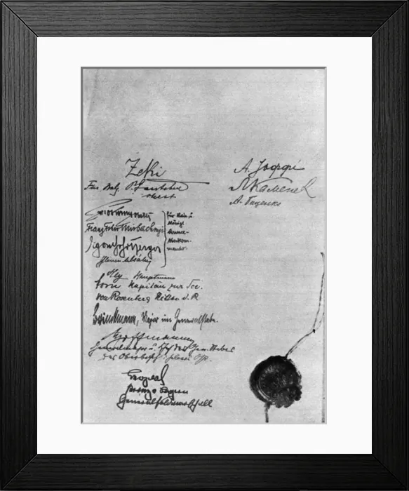 Framed Print : Signed Treaty Document Framed Print : Signed Treaty Document