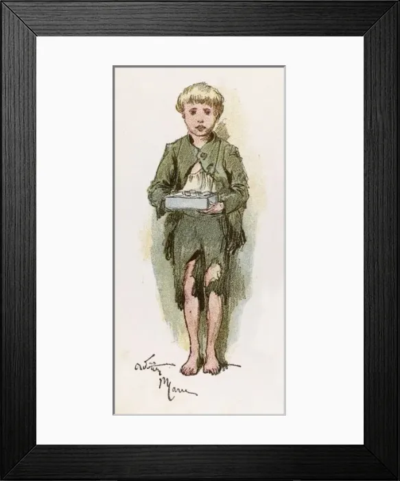 Framed Print : Child Selling Matches