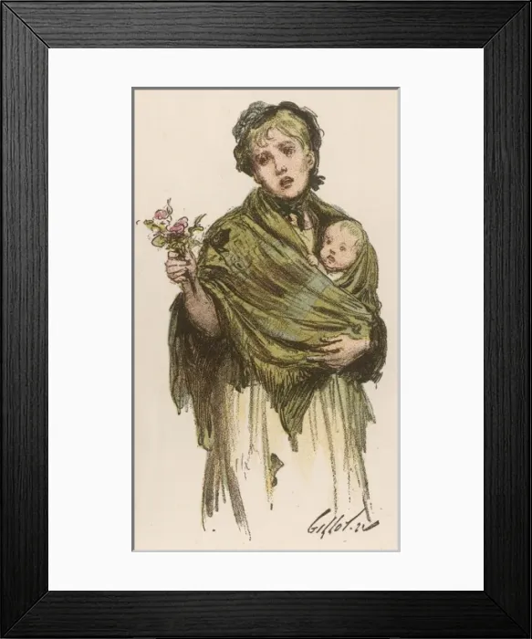 Framed Print : Child Selling Flowers